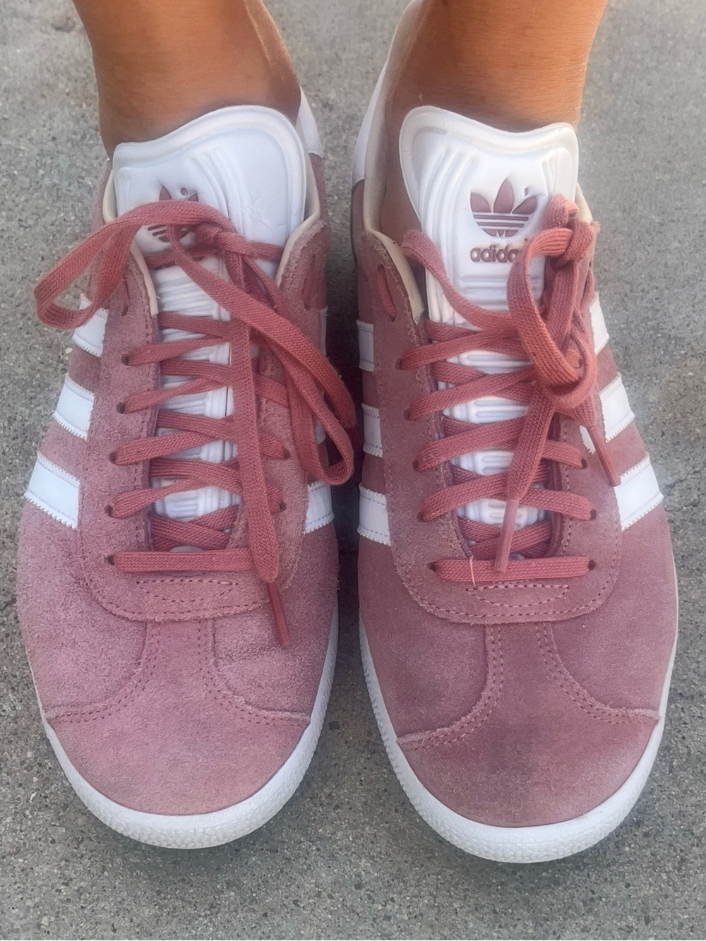 Adidas  Gazelle Suede Sneakers in Dusty Pink and White